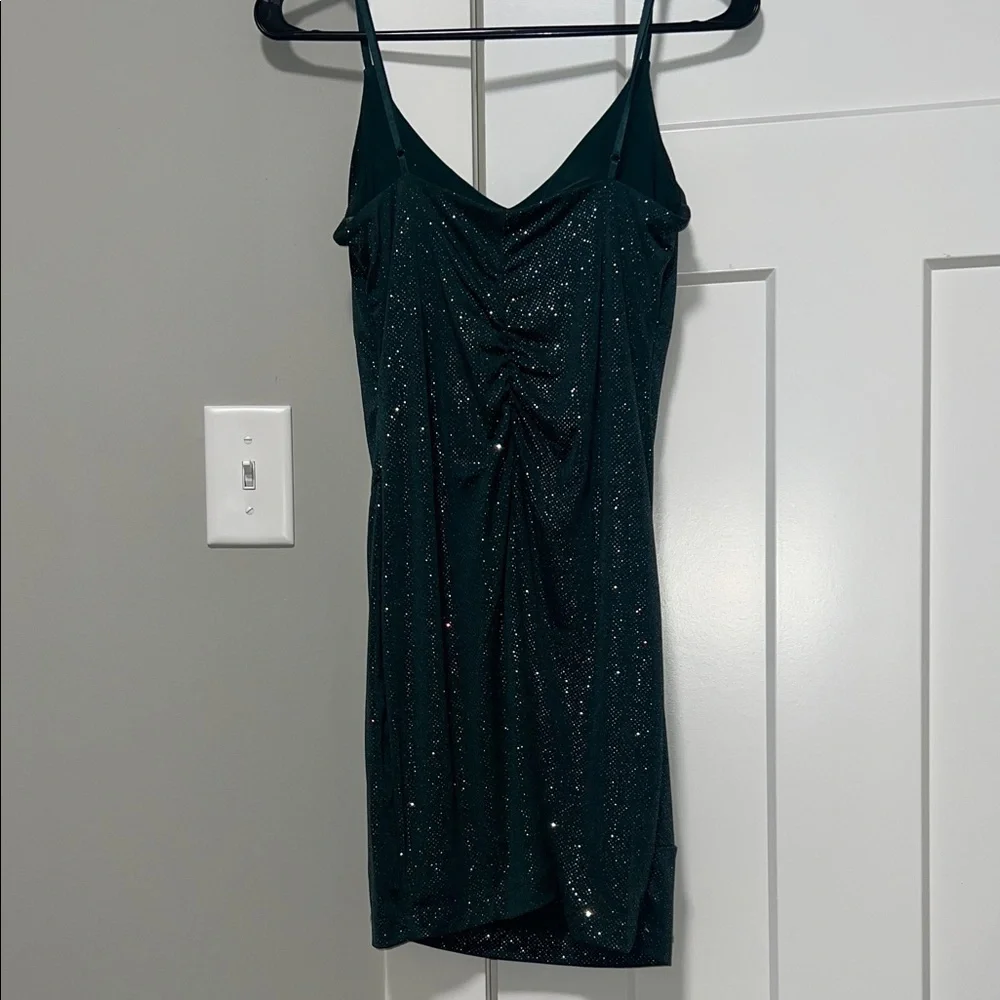 Elegant Dark Green Sequin Dress